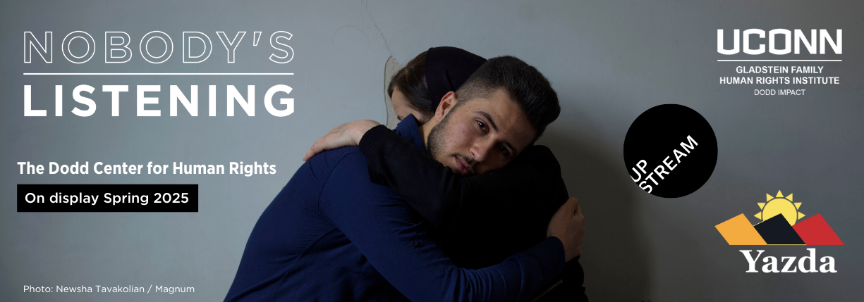 Nobody's Listening is a physical and VR exhibition on display in The Dodd Center for Human Rights in Spring 2025.